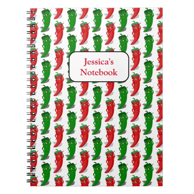 Carnet Motif De Cartoon Rouge Et Vert Pepper Divas (Devant)