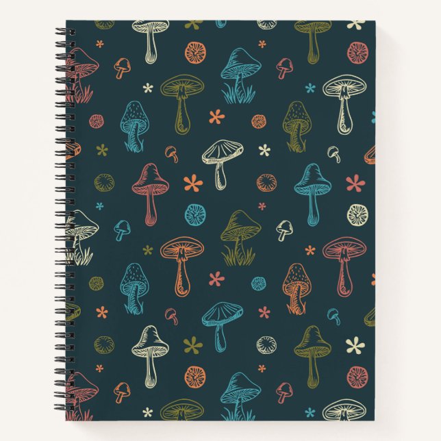Carnet Motif de champignons Whimsical (Devant)
