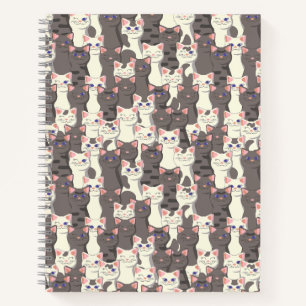 Carnet Motif de chats blancs et gris