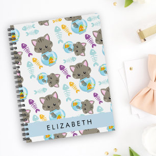 Carnet Motif De Chats, Chats Mignons, Chatons, Votre Nom