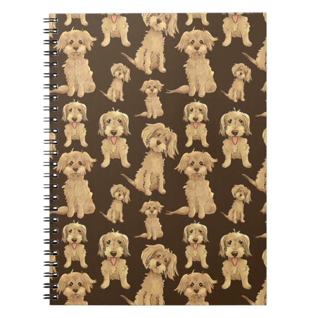 Carnet Motif de chien Brown labradoodle doré (Devant)