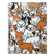 Carnet Motif de chien de caricature mignon