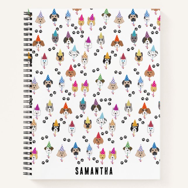 Carnet Motif de chiens pour fête d'anniversaire mignonne (Devant)