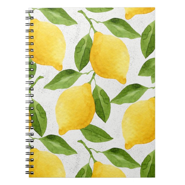 Carnet Motif de citrons d'aquarelle (Devant)
