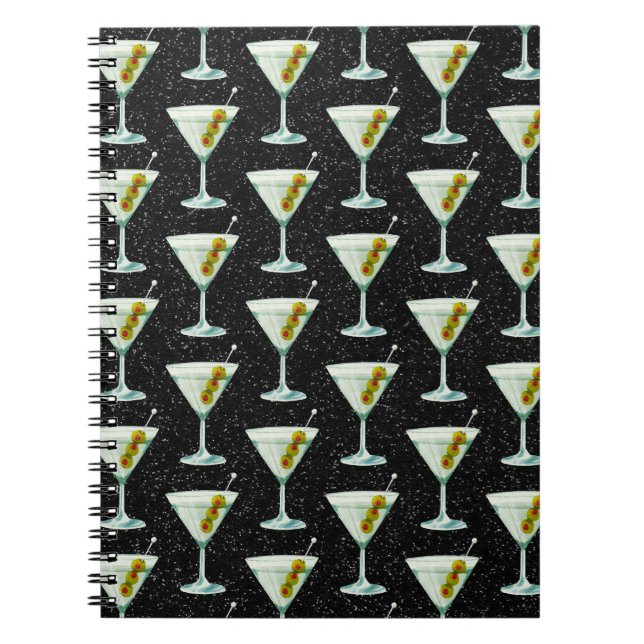 Carnet Motif de cocktails Martini (Devant)