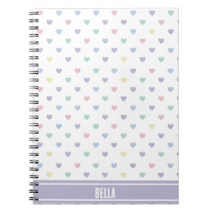 Carnet Motif de cœur pastel doux minimaliste personnalisé