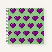 Motif de coeur violet Pixel