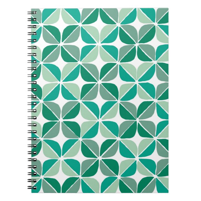 Carnet motif de couette dans les tons verts (Devant)