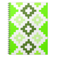 Carnet motif de courtepointe carré vert
