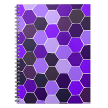 Carnet motif de courtepointe hexagone violet