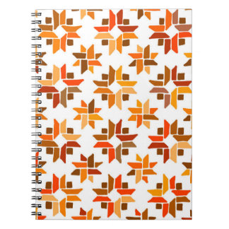 Carnet motif de courtepointe orange et brun