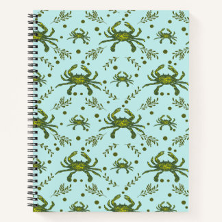 Carnet Motif de crabes et d'algues