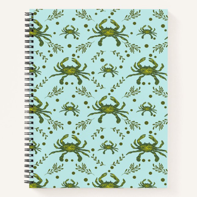 Carnet Motif de crabes et d'algues (Devant)