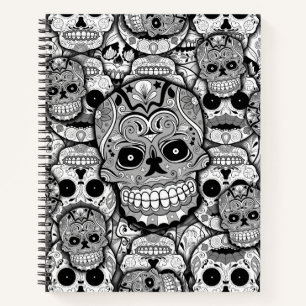 Carnet Motif de crânes de sucre