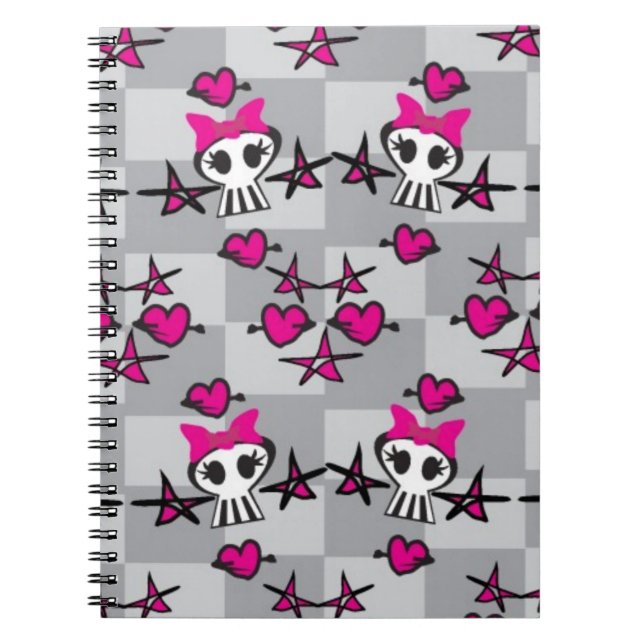 Carnet Motif de crânes d'Emo (Devant)