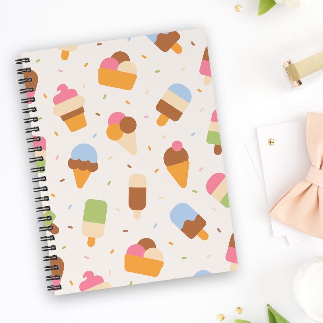Carnet Motif de crème glacée, cône de crème glacée, Popsi (Créateur téléchargé)