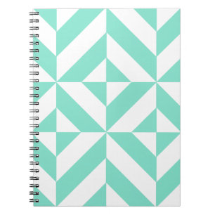 Carnet Motif de cube géométrique vert Seafoam