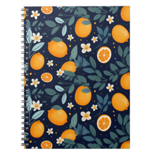 Carnet Motif de délice orange et floral