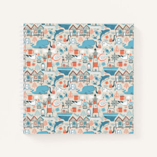 Carnet Motif de doodle mignon de la mer du Nord