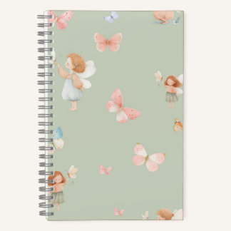 Carnet Motif de fée pastel Design de nurserie papillon mi