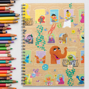Carnet Motif de fenêtres d'appartement de Sesame Street