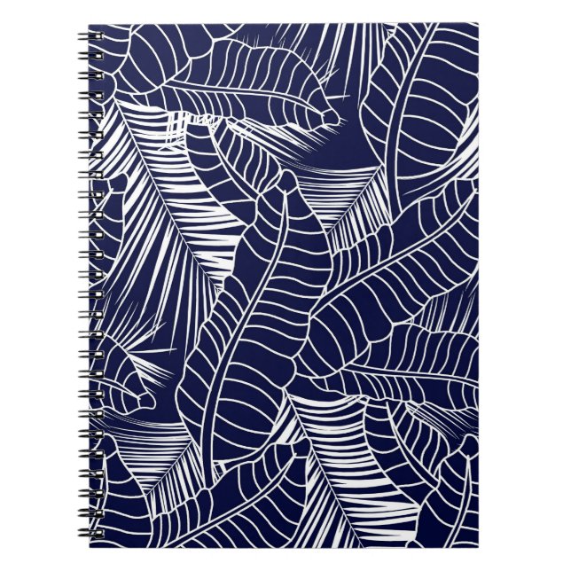 Carnet motif de feuille tropicale sur l'arrière - plan bl (Devant)