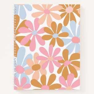 Carnet Motif de fleur de marguerite pastel rétro