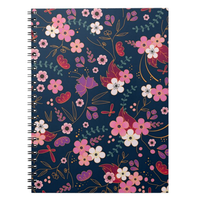 Carnet Motif de fleurs (Devant)