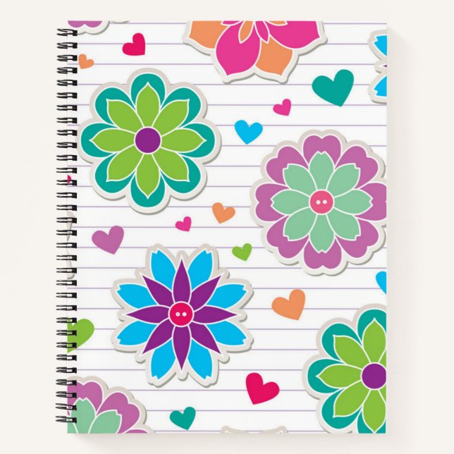 Carnet Motif de fleurs (Devant)