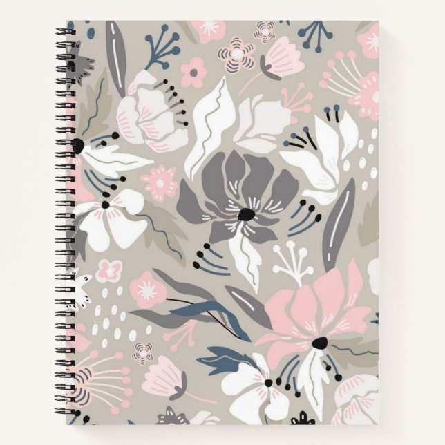 Carnet Motif de fleurs (Devant)
