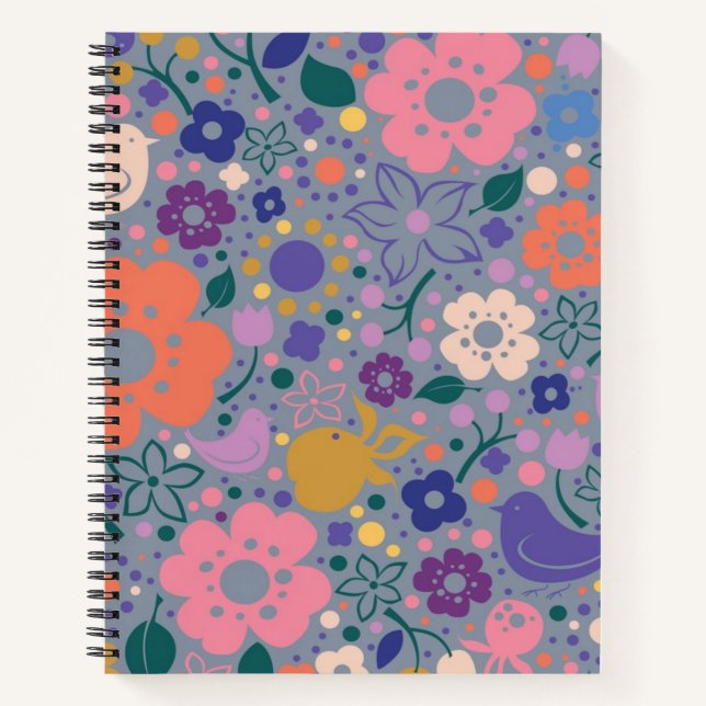 Carnet Motif de fleurs (Devant)