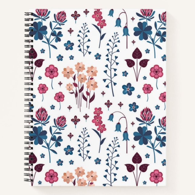 Carnet Motif de fleurs (Devant)