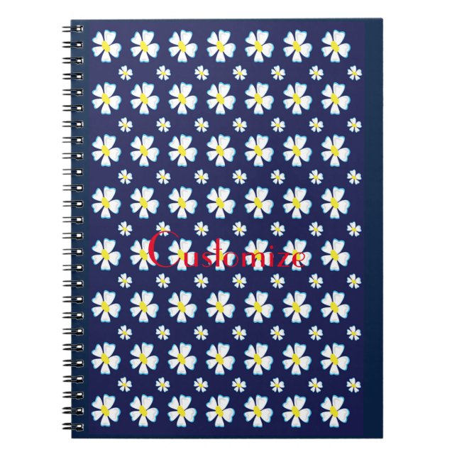 Carnet Motif de fleurs blanches Thunder_Cove (Devant)