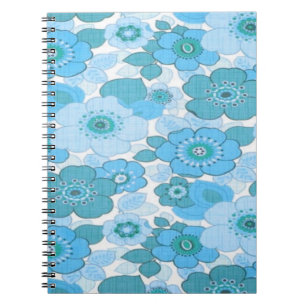 Carnet Motif de fleurs bleues