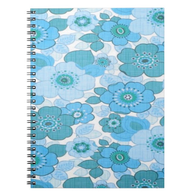 Carnet Motif de fleurs bleues (Devant)