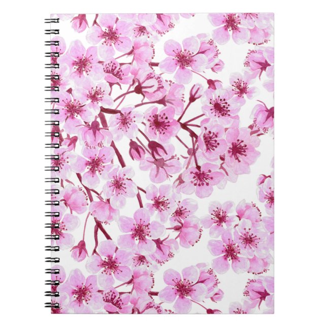 Carnet Motif de fleurs de cerisiers (Devant)