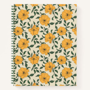 Carnet Motif de fleurs de crapaud orange