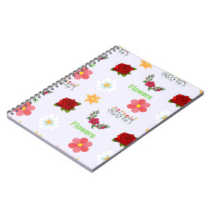 Carnet Motif de fleurs sur gris