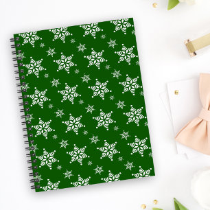 Carnet Motif de flocon de neige, Flakes blancs, Neige, Ve