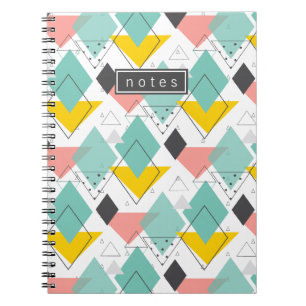 Carnet Motif de forme Abstrait coloré Retro 90's