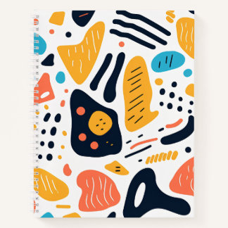 Carnet Motif de formes organiques de style Memphis abstra