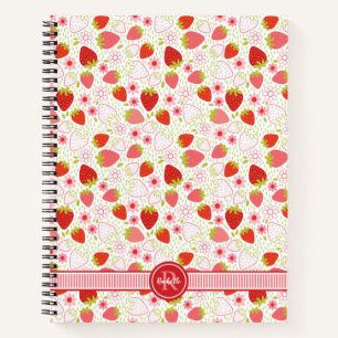 Carnet Motif de fraise de monogramme