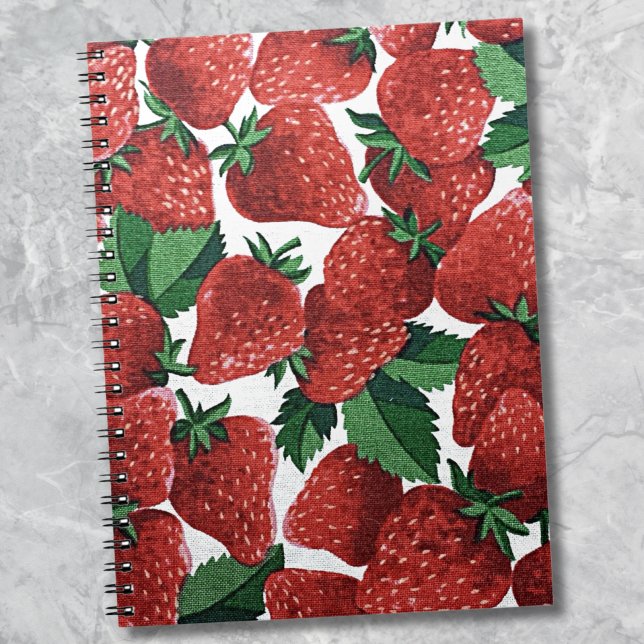 Carnet Motif de fraises rouges (Red Strawberry Pattern notebook)