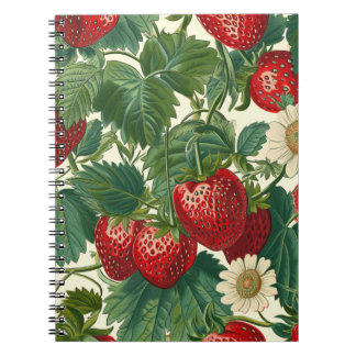 Carnet Motif de fruit fraise 