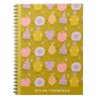 Motif de fruit Kawaii mignon Nom personnalisé Vert