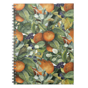 Carnet Motif de fruits à tomber orange