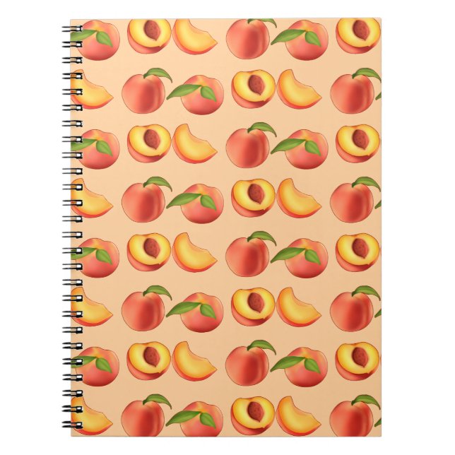 Carnet Motif de fruits de pêche (Devant)
