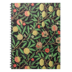 Carnet Motif de fruits verts et rouges de William Morris.