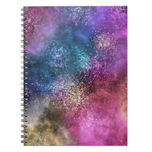Carnet Motif de galaxie coloré