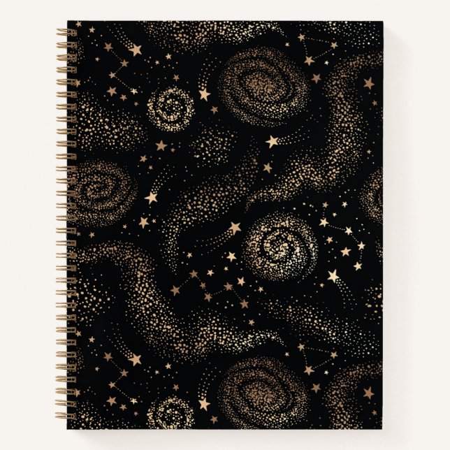 Carnet Motif de galaxie Gold Star Constellation (Devant)